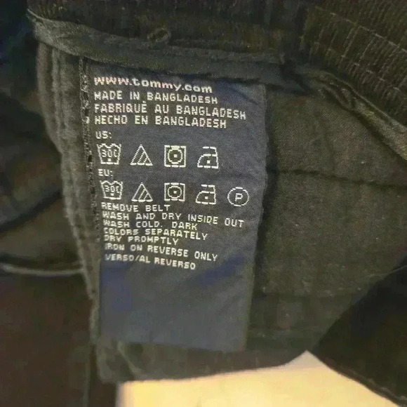 Tommy Hilfiger Y2K Low Rise Corduroy Stretch Cotton Flare Pants Black Size 10 - Picture 10 of 11